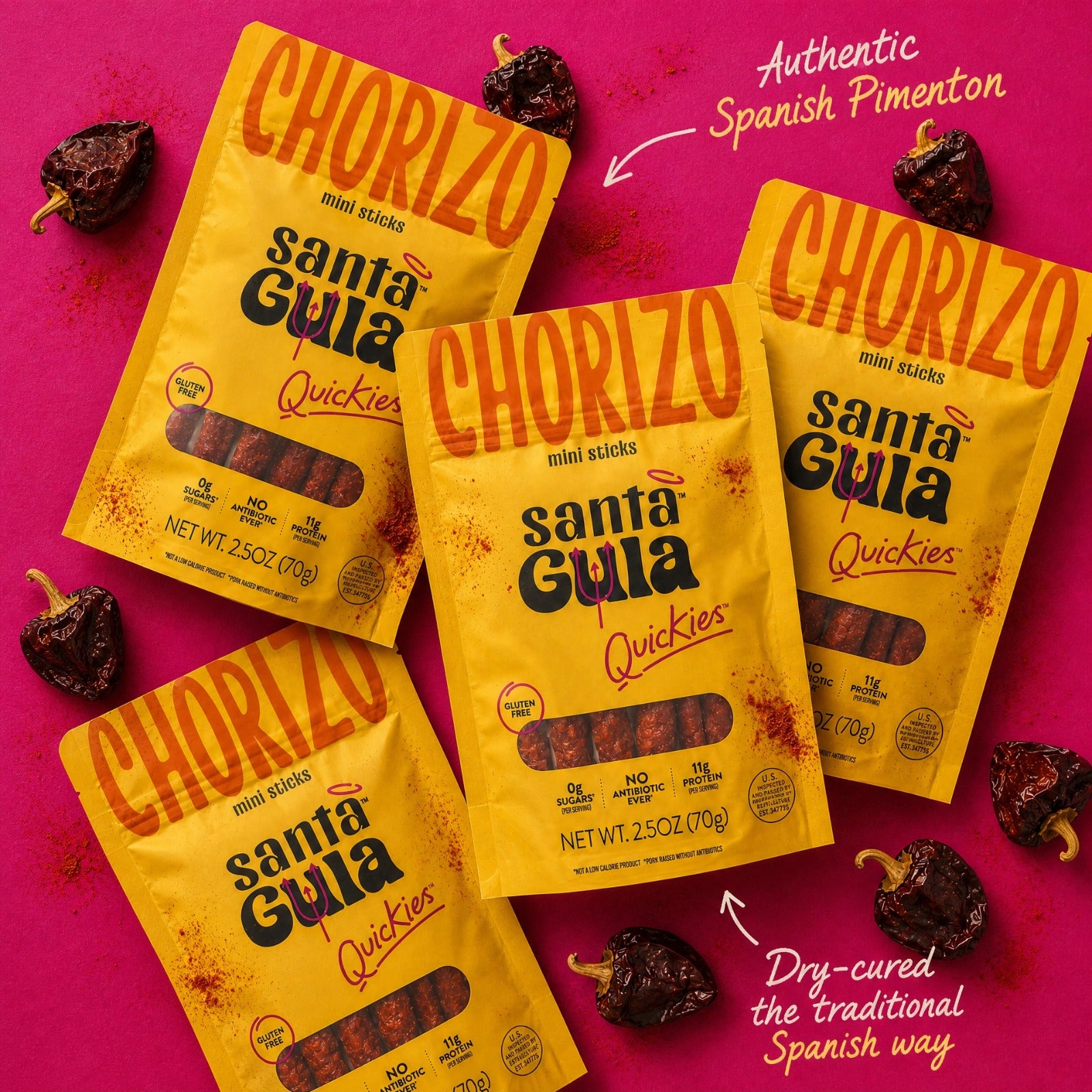 Santa Gula Chorizo Quickies with dried Spanish peppers